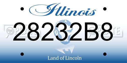 28232B8 Illinois License Plate