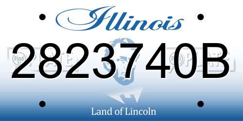2823740B Illinois License Plate