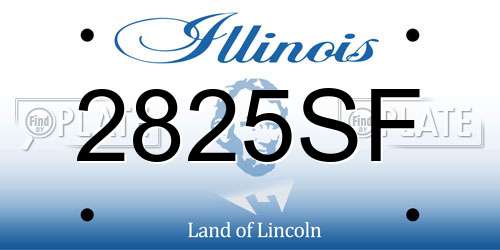 2825SF Illinois License Plate