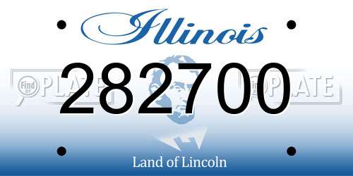 282700 Illinois License Plate