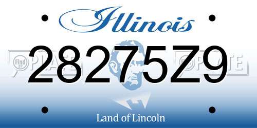 28275Z9 Illinois License Plate