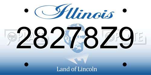 28278Z9 Illinois License Plate