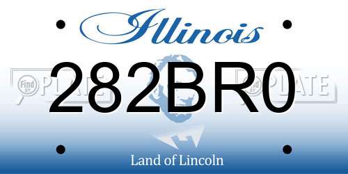 282BR0 Illinois License Plate