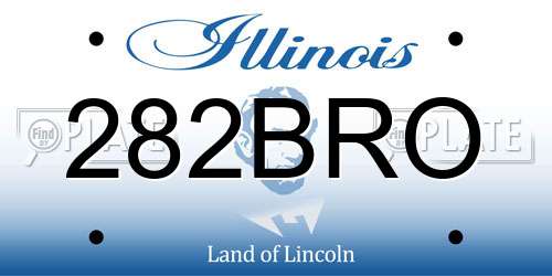 282BRO Illinois License Plate