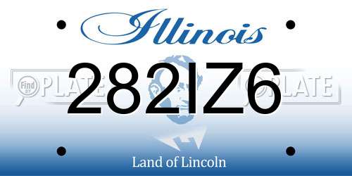 282IZ6 Illinois License Plate