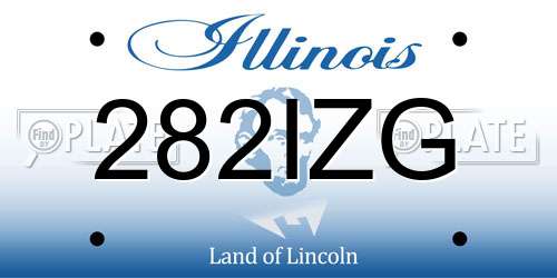 282IZG Illinois License Plate