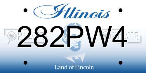 282PW4 Illinois License Plate