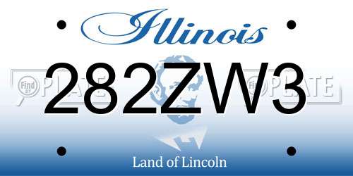 282ZW3 Illinois License Plate