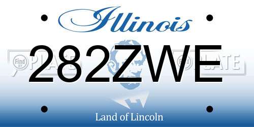 282ZWE Illinois License Plate