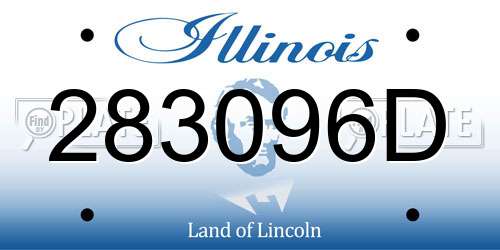 283096D Illinois License Plate