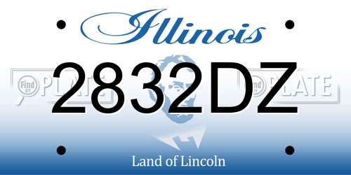 2832DZ Illinois License Plate