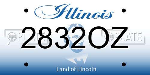 2832OZ Illinois License Plate