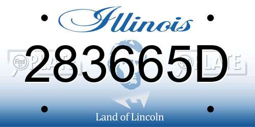 283665D Illinois License Plate