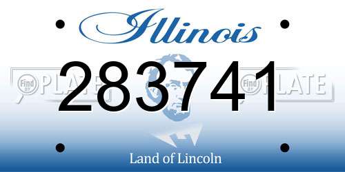 283741 Illinois License Plate