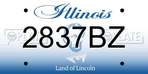 2837BZ Illinois License Plate