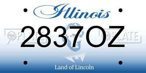 2837OZ Illinois License Plate