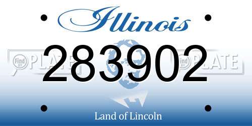283902 Illinois License Plate