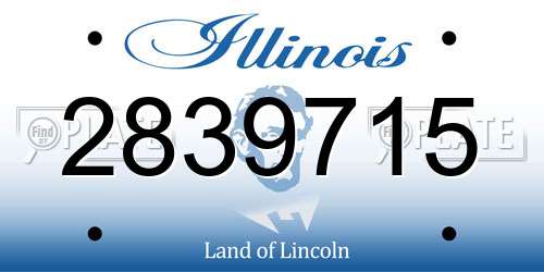 2839715 Illinois License Plate