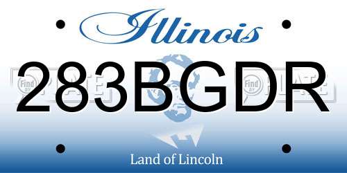 283BGDR Illinois License Plate