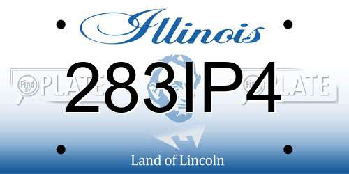283IP4 Illinois License Plate