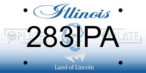 283IPA Illinois License Plate