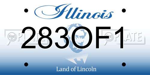 283OF1 Illinois License Plate