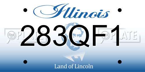 283QF1 Illinois License Plate