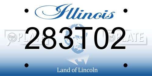 283T02 Illinois License Plate
