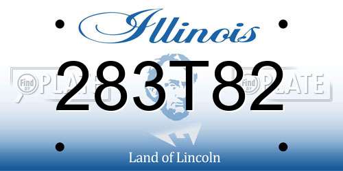 283T82 Illinois License Plate