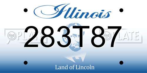283T87 Illinois License Plate