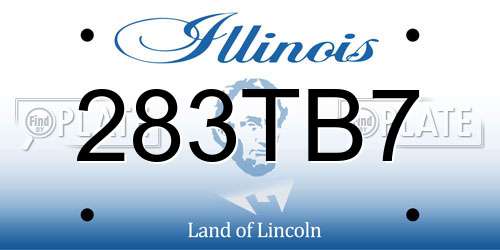 283TB7 Illinois License Plate