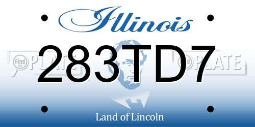 283TD7 Illinois License Plate