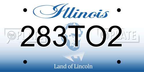 283TO2 Illinois License Plate