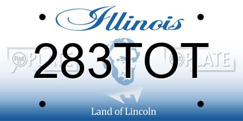 283TOT Illinois License Plate