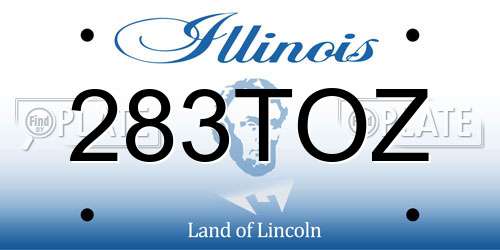 283TOZ Illinois License Plate