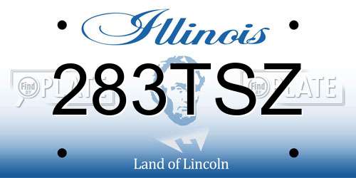 283TSZ Illinois License Plate