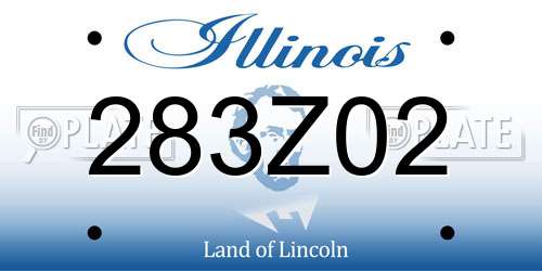 283Z02 Illinois License Plate