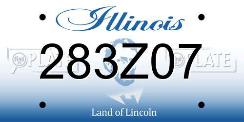 283Z07 Illinois License Plate