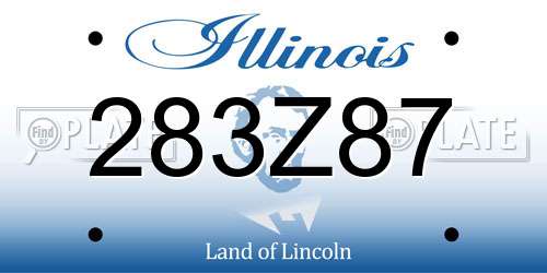 283Z87 Illinois License Plate