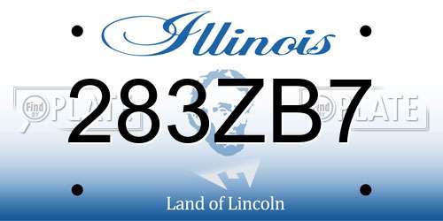 283ZB7 Illinois License Plate