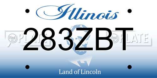 283ZBT Illinois License Plate