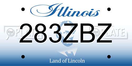 283ZBZ Illinois License Plate