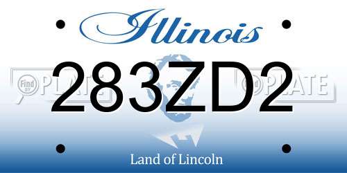 283ZD2 Illinois License Plate