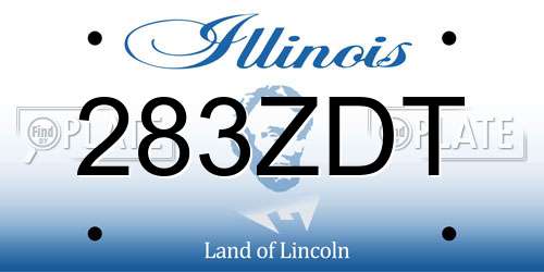 283ZDT Illinois License Plate