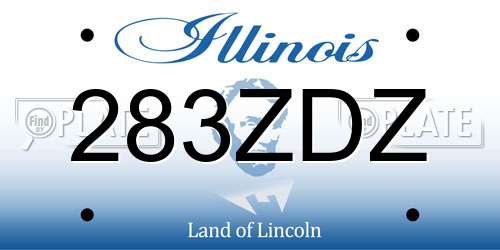 283ZDZ Illinois License Plate