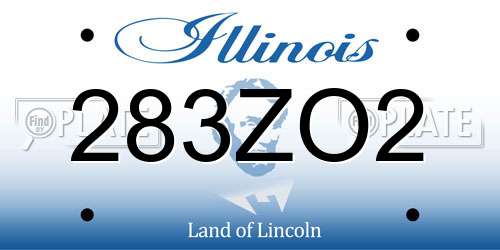 283ZO2 Illinois License Plate