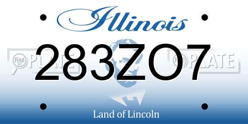 283ZO7 Illinois License Plate
