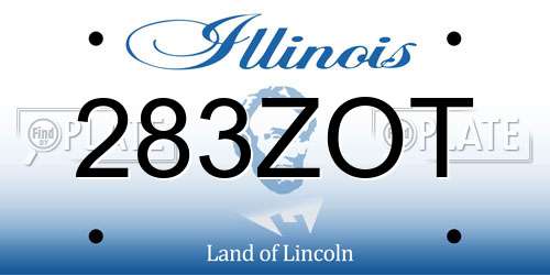 283ZOT Illinois License Plate