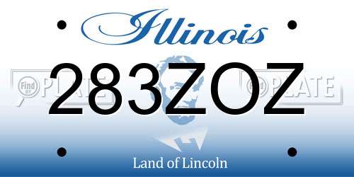 283ZOZ Illinois License Plate