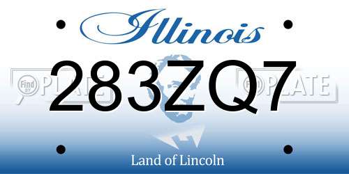 283ZQ7 Illinois License Plate